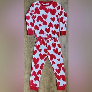 Carter’s Kid Heart Print Snug Fit Cotton Long-Sleeve Top & Pants Pajamas, Size 4
